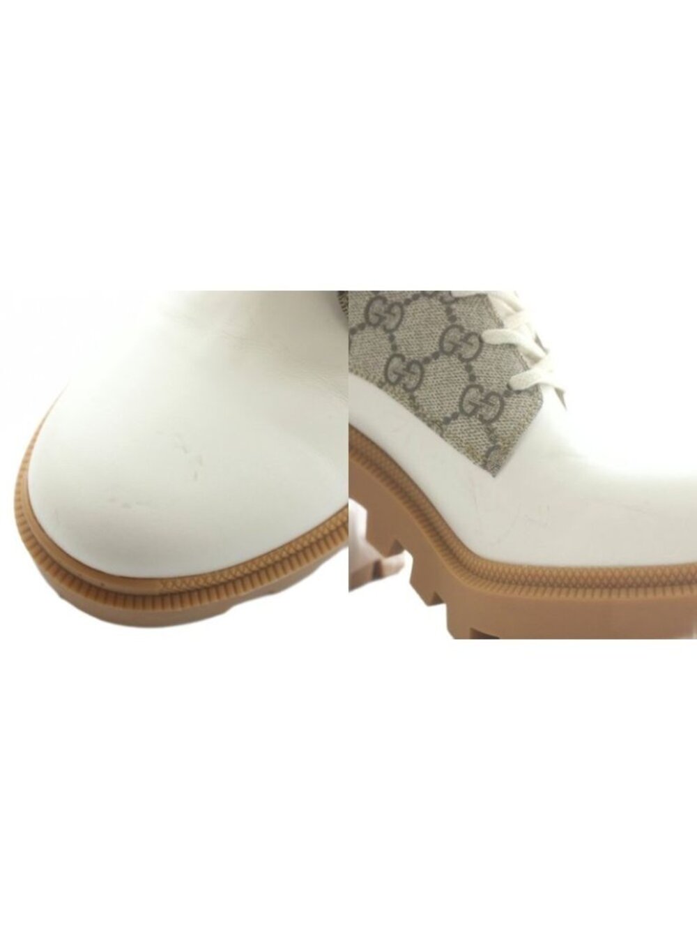 Gucci Ankle Boots GG Supreme Leather High Heel Lace Up 37 - Picture 9 of 9